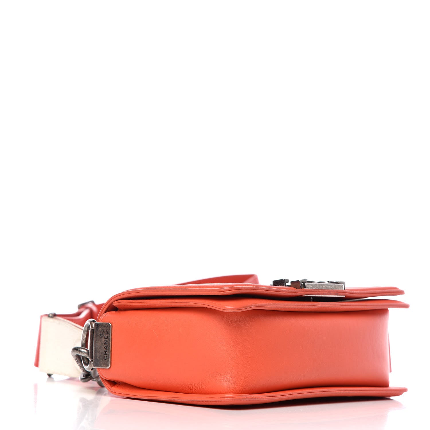 Chanel Lambskin Stingray Quilted Small Boy Flap Orange 4 of 12