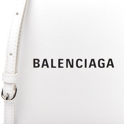 Balenciaga Squared Calfskin Logo Shopping Phone Holder Bag White 9 of 9