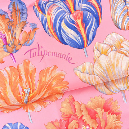 Hermes Silk Tulipomanie Scarf 90 Rose Malabar Violet 2 of 5