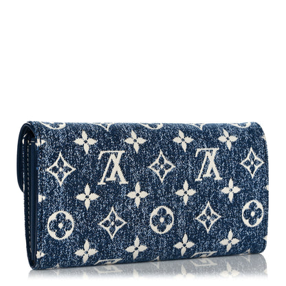 Louis Vuitton Monogram Jacquard Denim Sarah Wallet Bleu 3 of 11