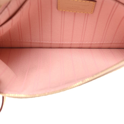 Louis Vuitton Damier Azur Neverfull MM GM Pochette Rose Ballerine 5 of 7