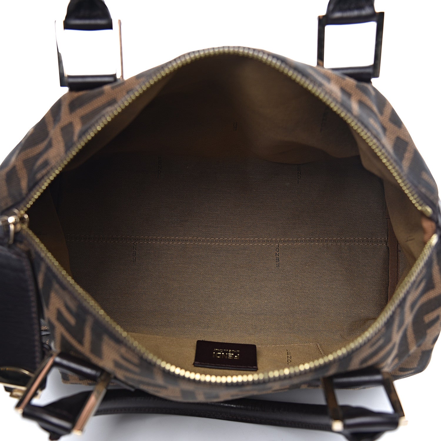 Fendi Zucca Cuoio Lucido Medium Chef Boston Tobacco Moro 6 of 17