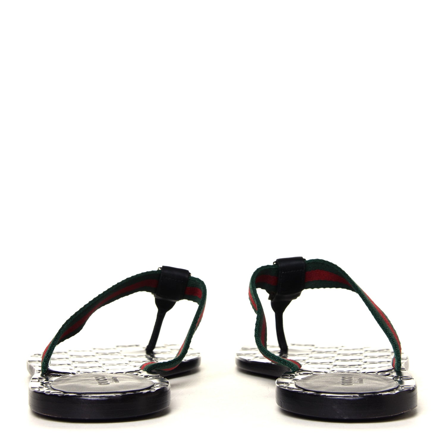 Gucci Nylon Guccissima Web Womens Thong Sandals 40 Green Red Black 5 of 6