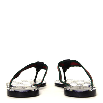 Gucci Nylon Guccissima Web Womens Thong Sandals 40 Green Red Black 5 of 6