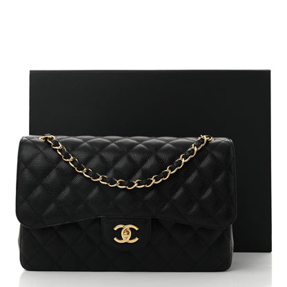 Chanel Caviar Quilted Jumbo Double Flap Black 11 of 11