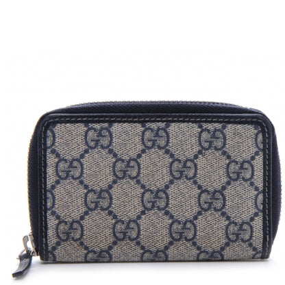 Gucci GG Supreme Monogram Calfskin Compact Wallet Beige Blue 1 of 7