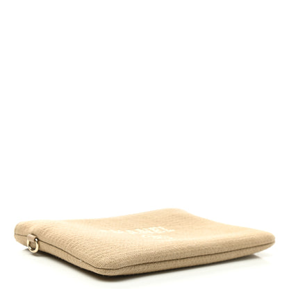 Chanel Mixed Fibers Small Deauville Pouch Beige 4 of 6