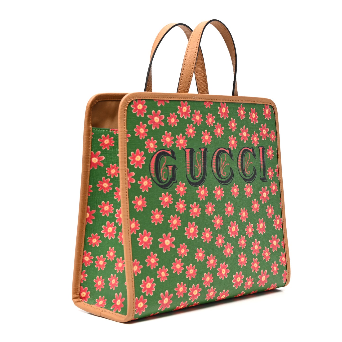 Canvas Kitten Print Children Tote Green
