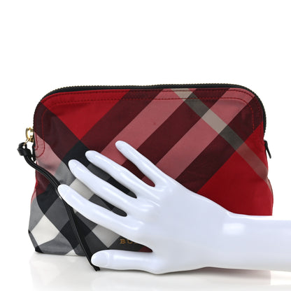 Burberry Nova Check Zip Top Pouch Parade Red 2 of 7