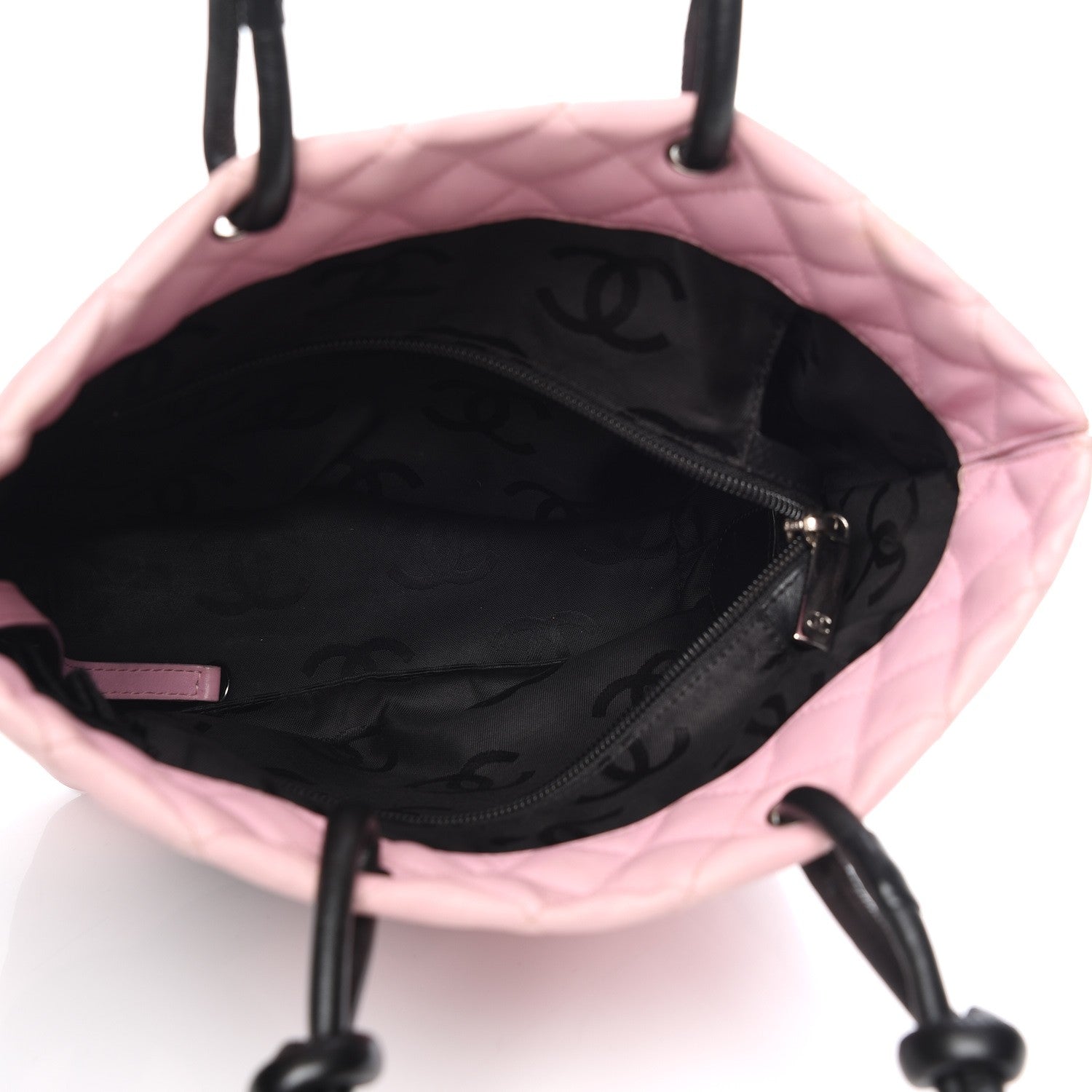 Chanel Calfskin Quilted Medium Cambon Tote Pink Black 5 of 12