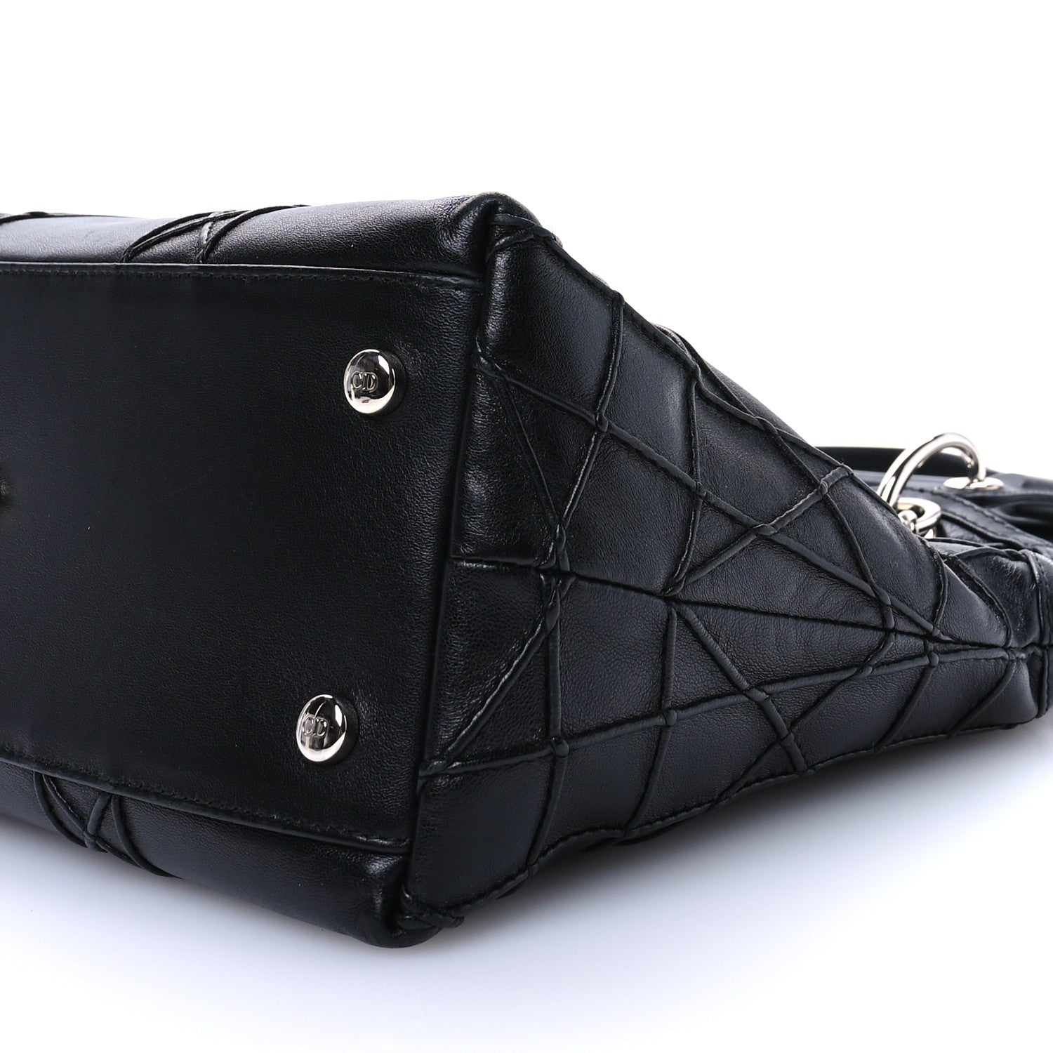 Christian Dior Lambskin Cannage Medium Granville Tote Black 10 of 10