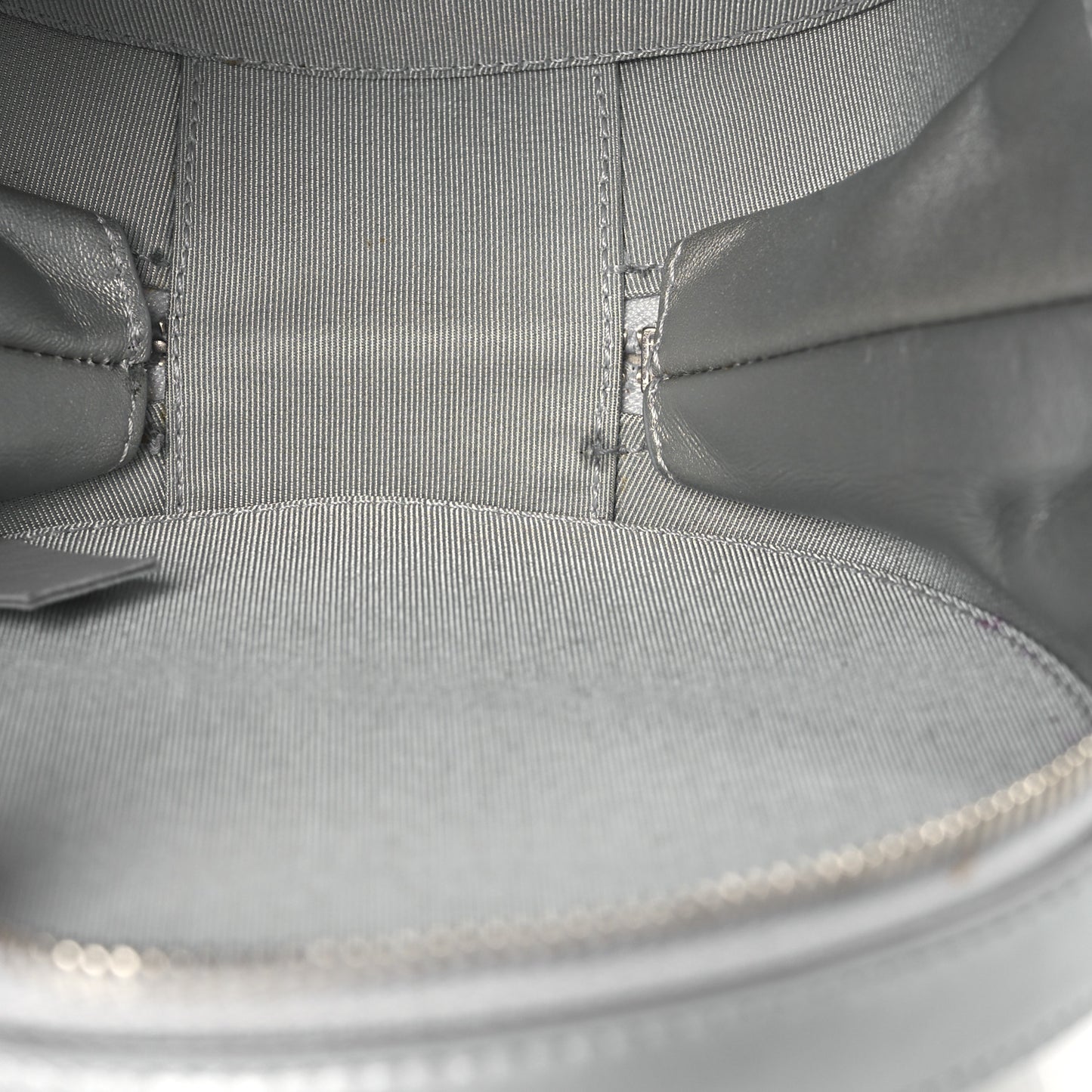 Metallic Glazed Calfskin Round As Earth Evening Bag Silver