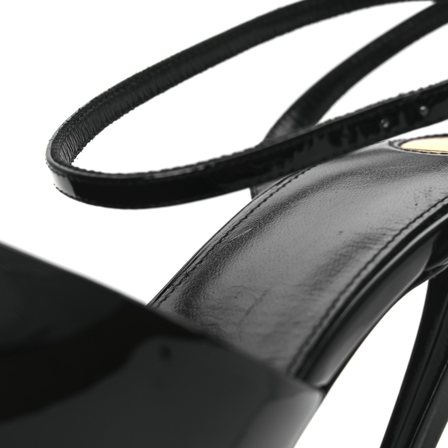 Saint Laurent Patent Calfskin La Scandale 110 Sandals 38 Black 11 of 12