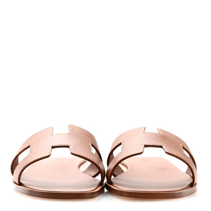 Hermes Box Calfskin Oran Sandals 40 Gold 3 of 10