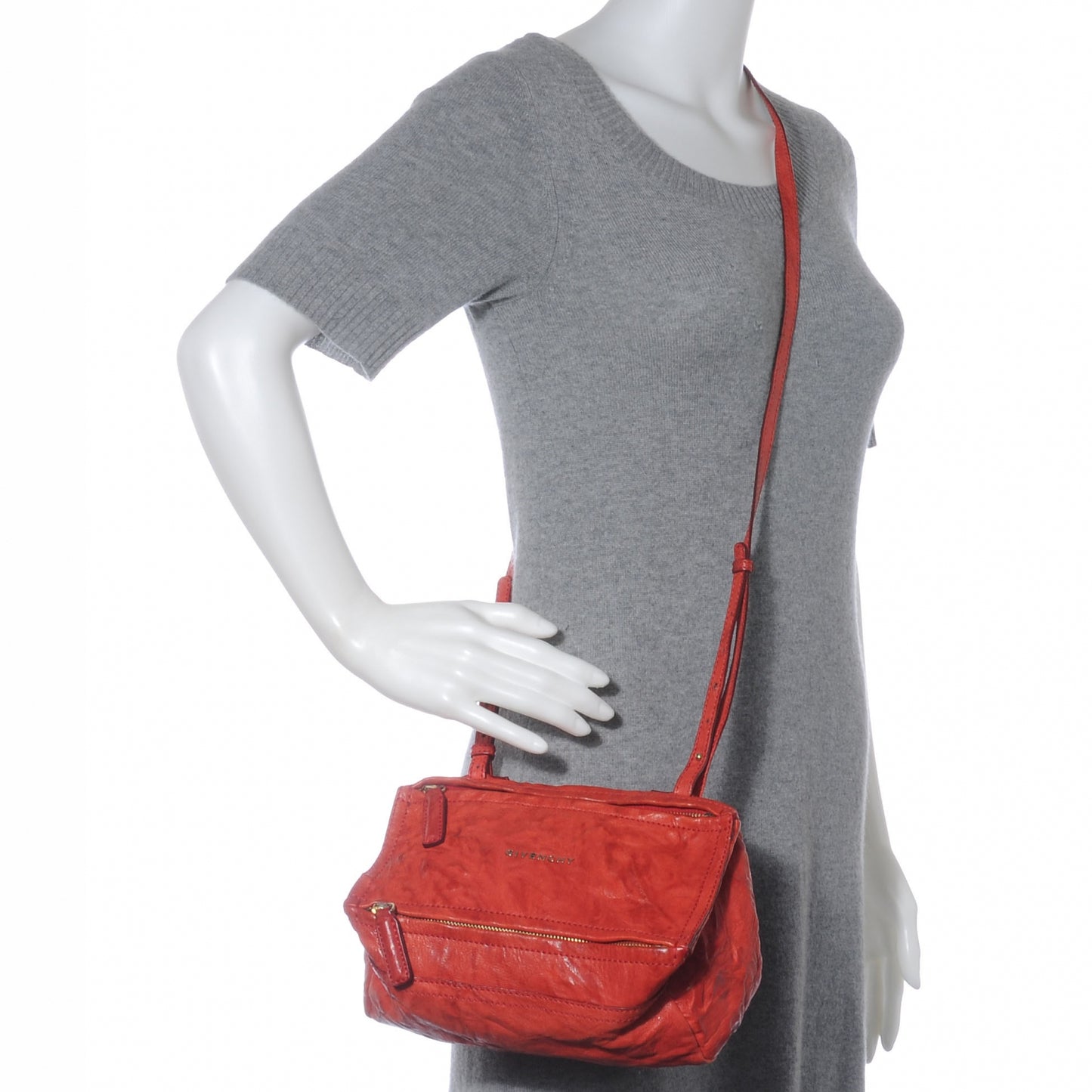 Tumbled Sheepskin Mini Pandora Bag Red