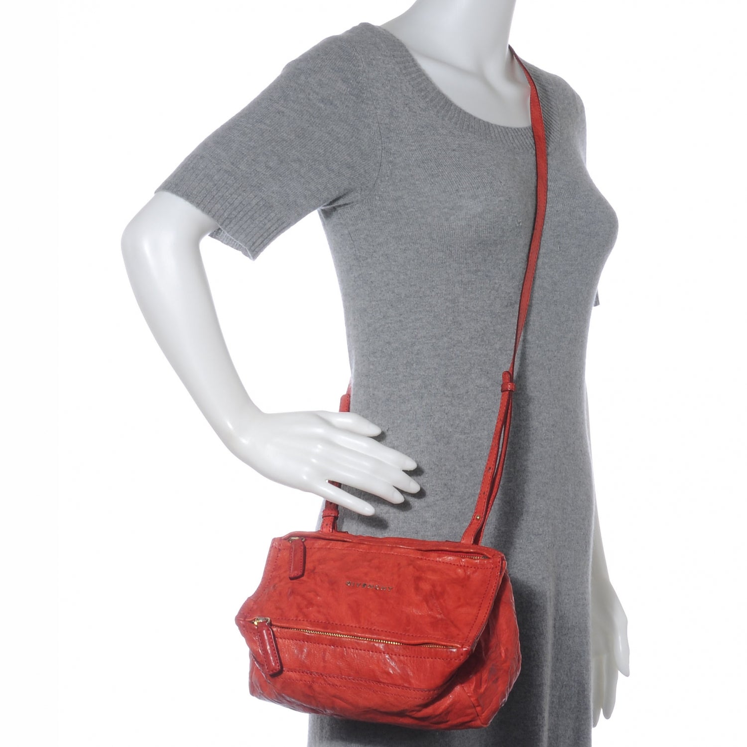 Givenchy Tumbled Sheepskin Mini Pandora Bag Red 2 of 8