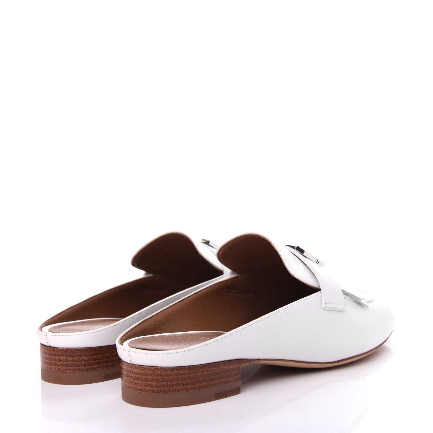 Hermes Goatskin Rivoli Mules 37 White 4 of 9