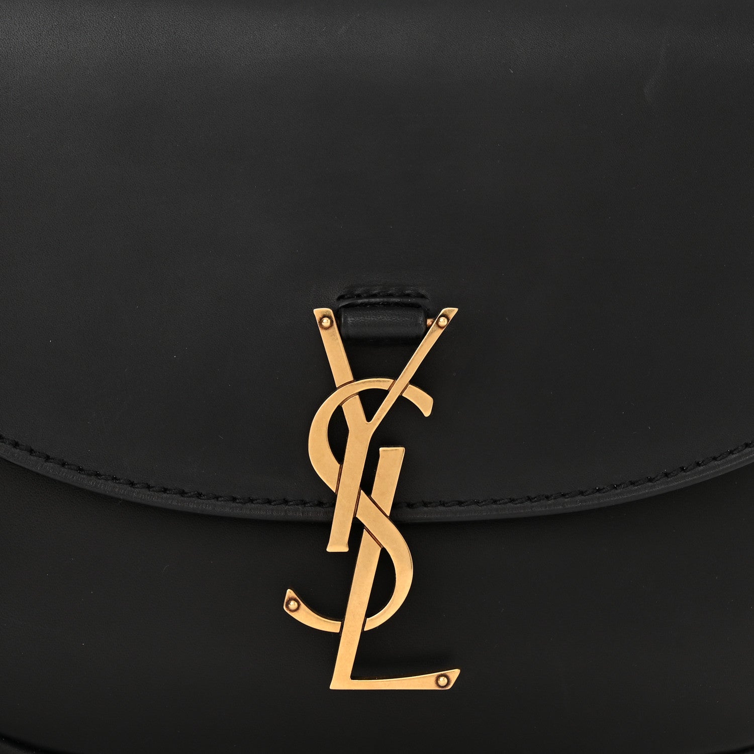 Saint Laurent Smooth Calfskin Monogram Medium Kaia Satchel Black 8 of 10