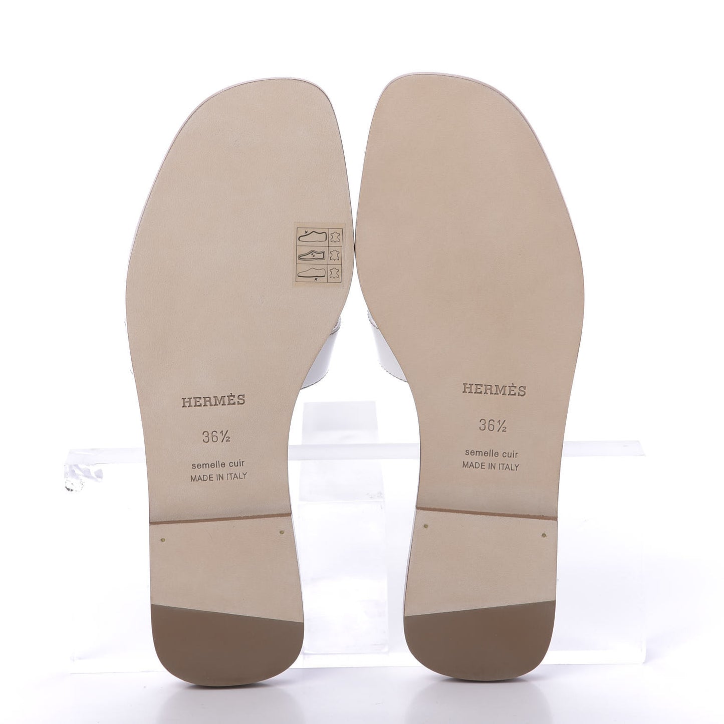 Box Calfskin Oran Sandals 36.5 White