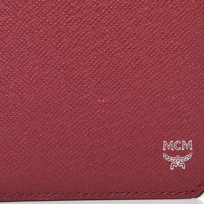 MCM Calfskin Bifold Long Wallet Red 9 of 11