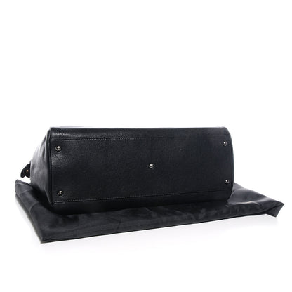 Fendi Goatskin Large Peekaboo Iconic Satchel Black Lampone 4 of 9