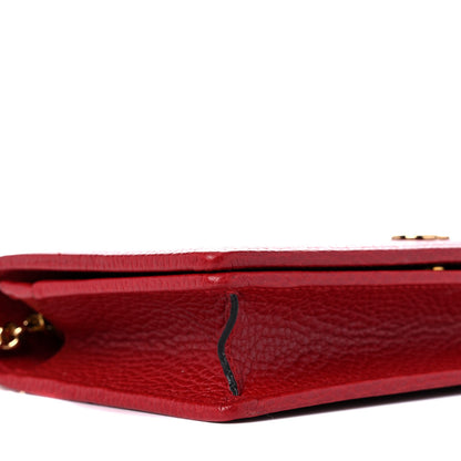 Gucci Dollar Calfskin Mini GG Marmont Chain Wallet Hibiscus Red 8 of 15