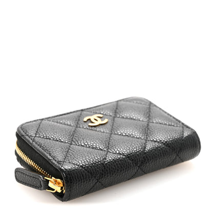 Chanel Caviar Quilted Zip Coin Purse Black 4 of 8