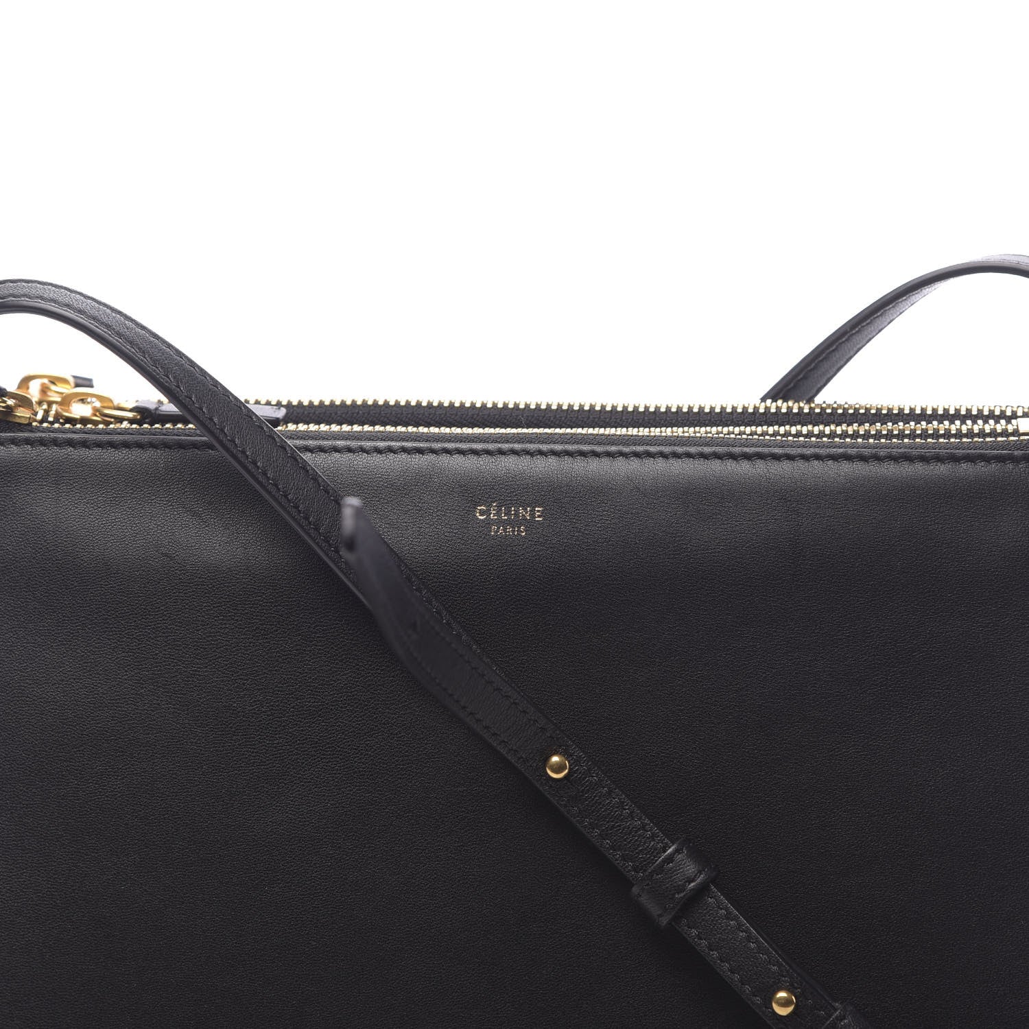 Celine Lambskin Large Trio Crossbody Bag Black 12 of 12