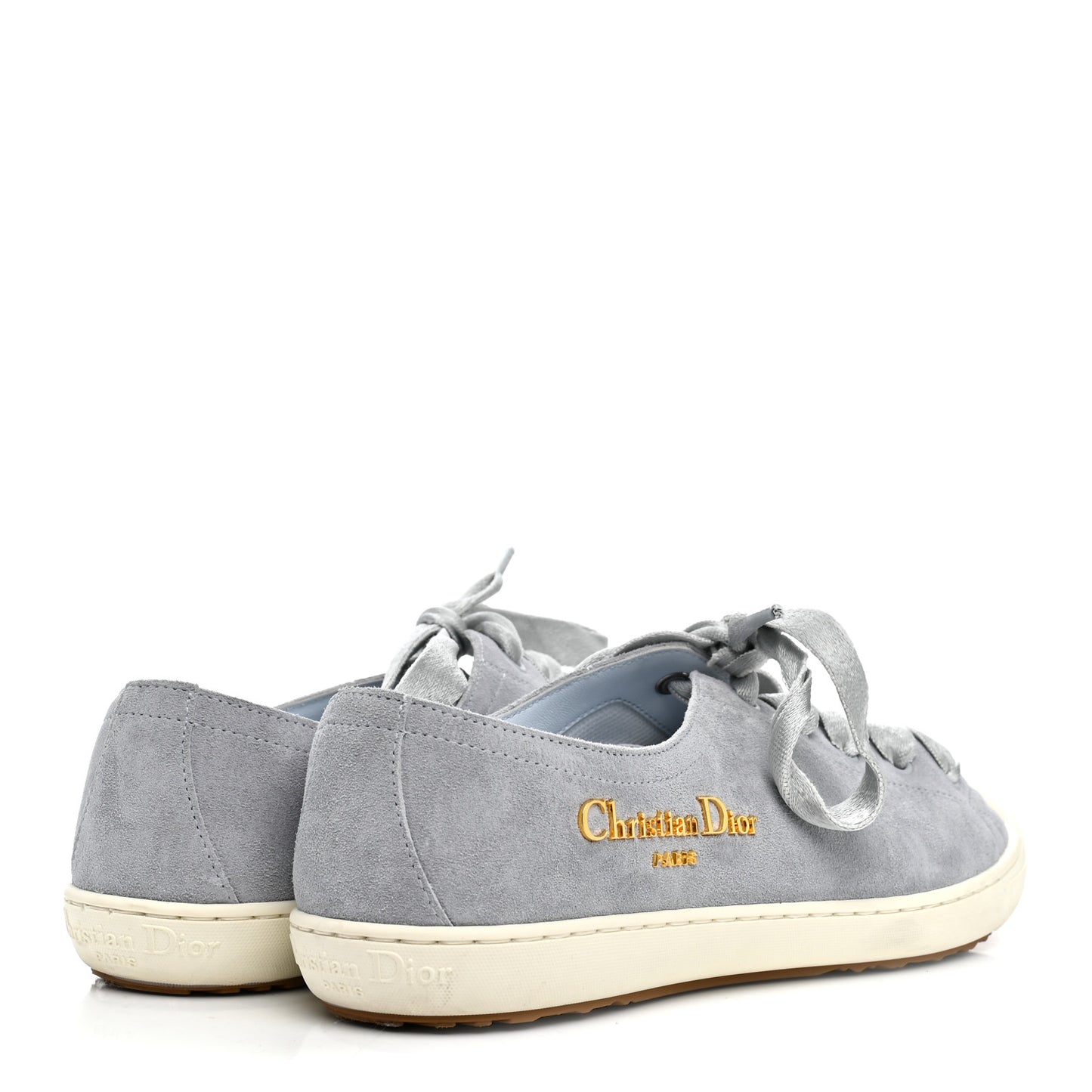 Suede Calfskin Lucky Low Top Sneakers 38 Blue