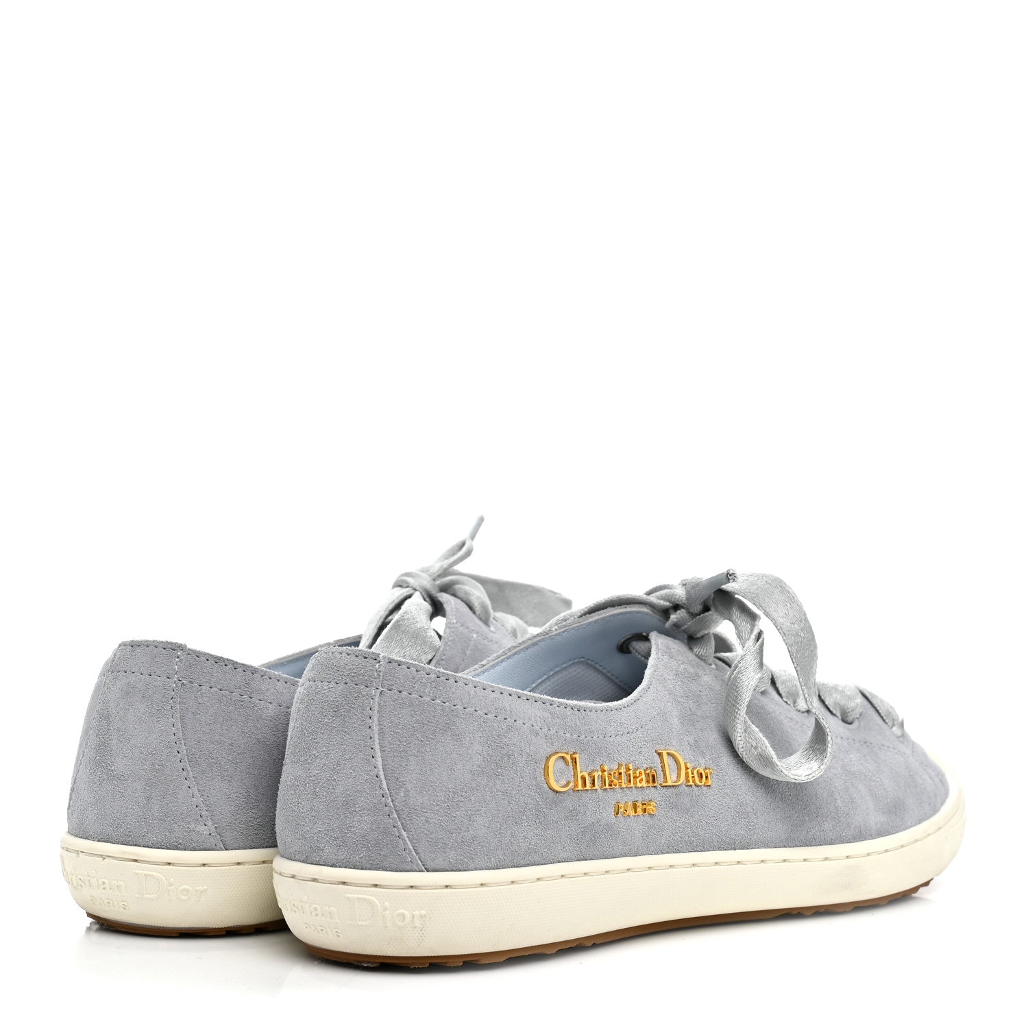 Christian Dior Suede Calfskin Lucky Low Top Sneakers 38 Blue 5 of 9