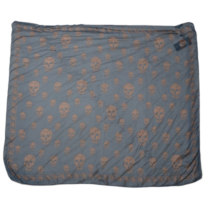 Alexander McQueen Silk Chiffon Skull Scarf Navy 2 of 6