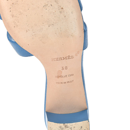 Hermes Epsom Oasis Sandals 38 Bleu Curacao 6 of 14