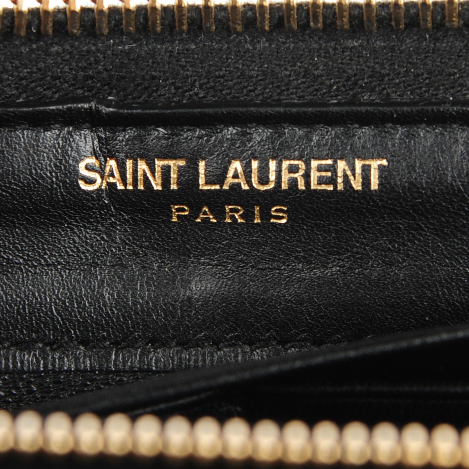 Saint Laurent Patent Grain De Poudre Classic Letters Zip Around Wallet Black 5 of 6