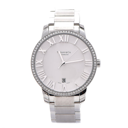 Tiffany Stainless Steel Diamond Bezel 37mm Atlas 3-Hand Automatic Watch 1 of 8