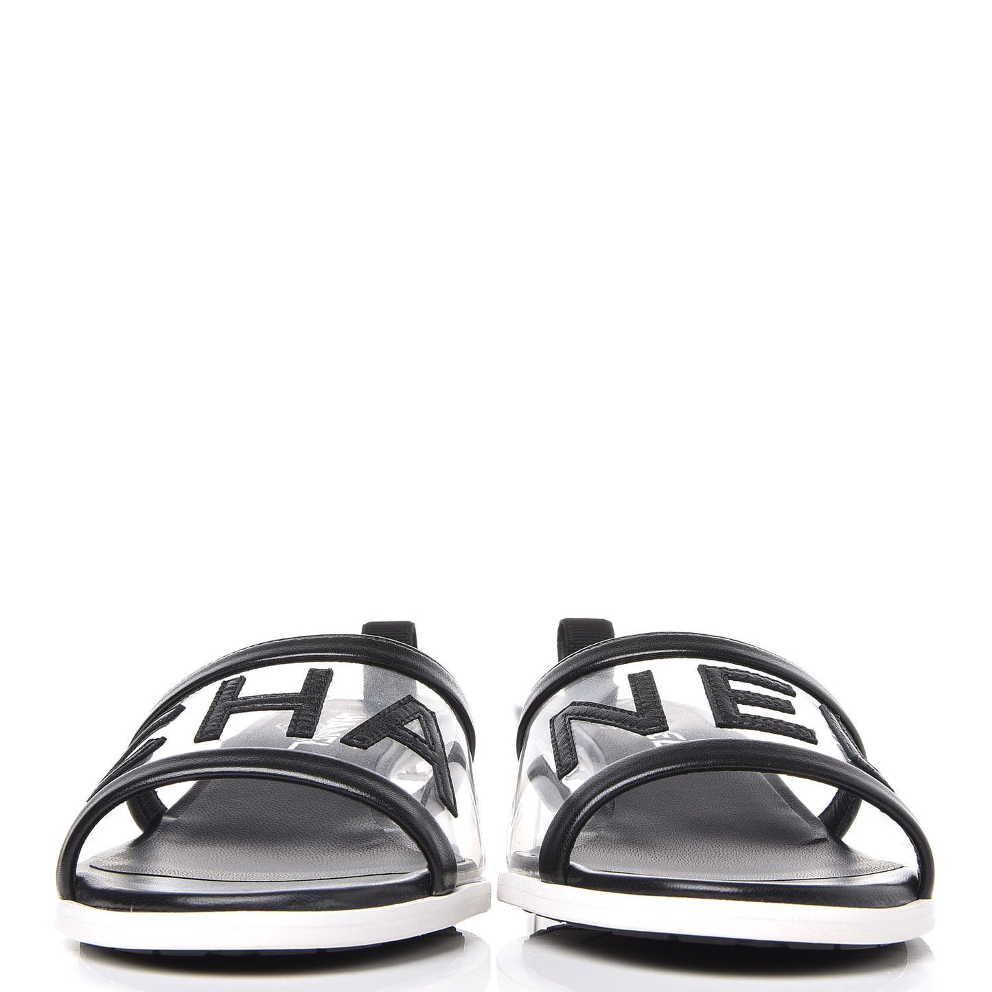PVC Lambskin Logo Mules 39 Black