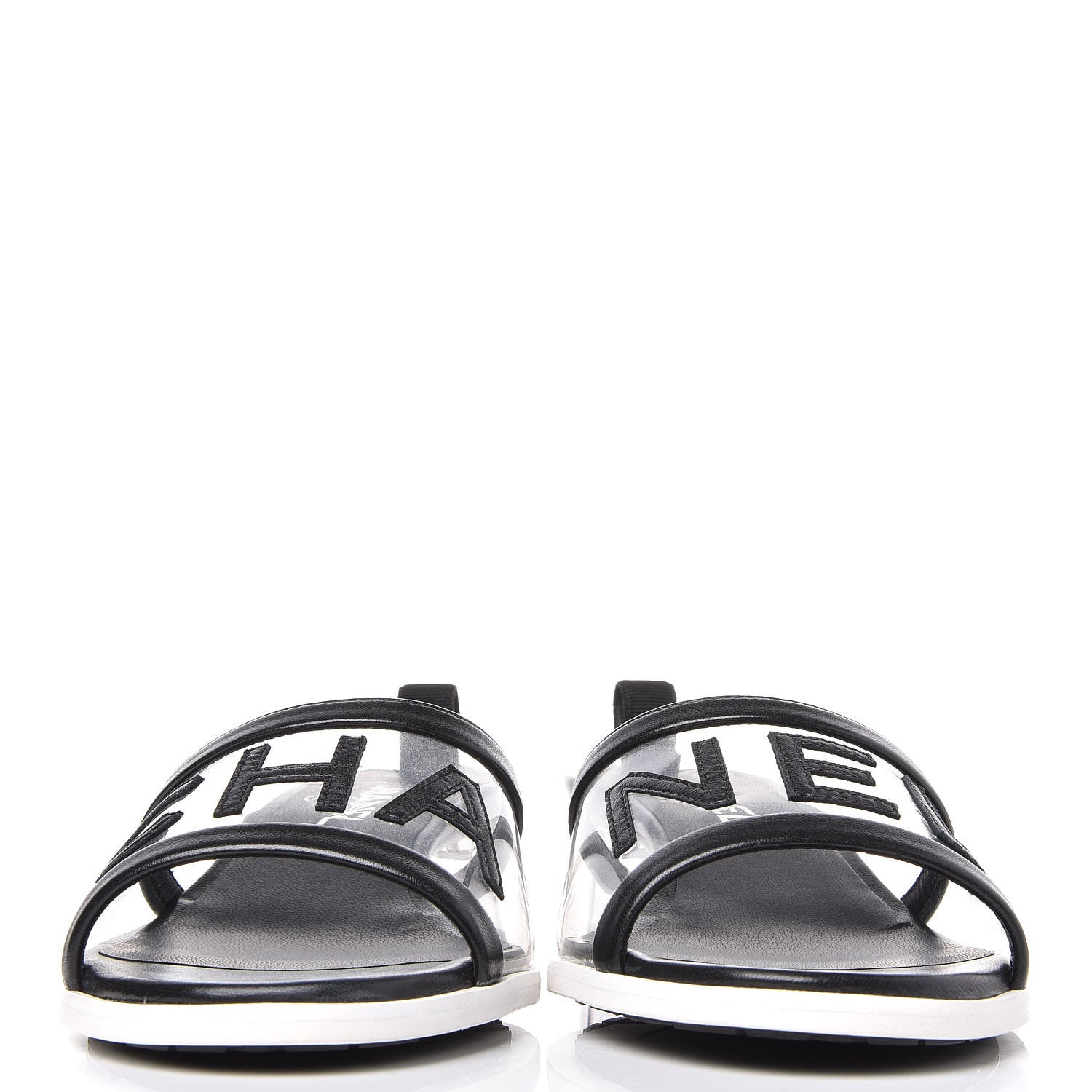 Chanel PVC Lambskin Logo Mules 39 Black 2 of 9