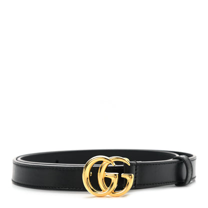 Gucci Calfskin Double G 20mm Belt 85 34 Black 1 of 5