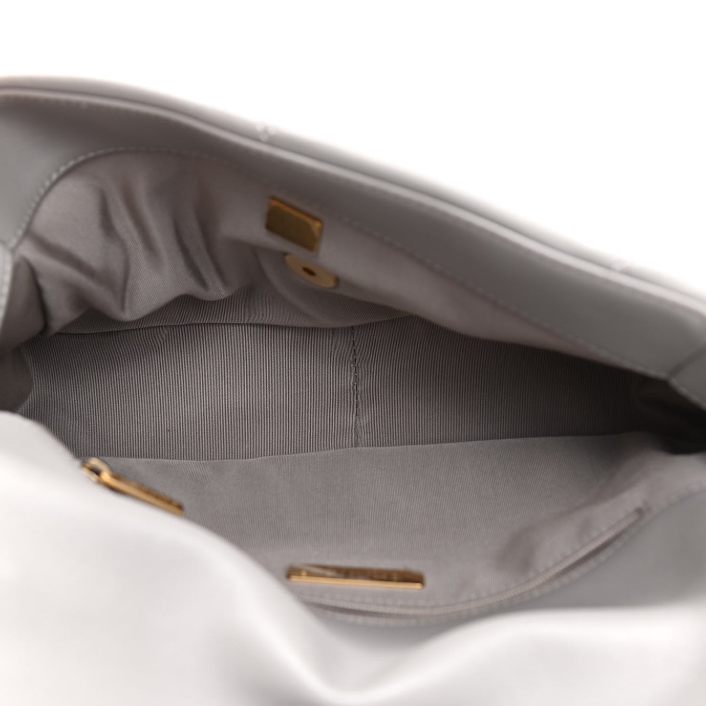 Lambskin Quilted Large Chanel 19 Flap Grey