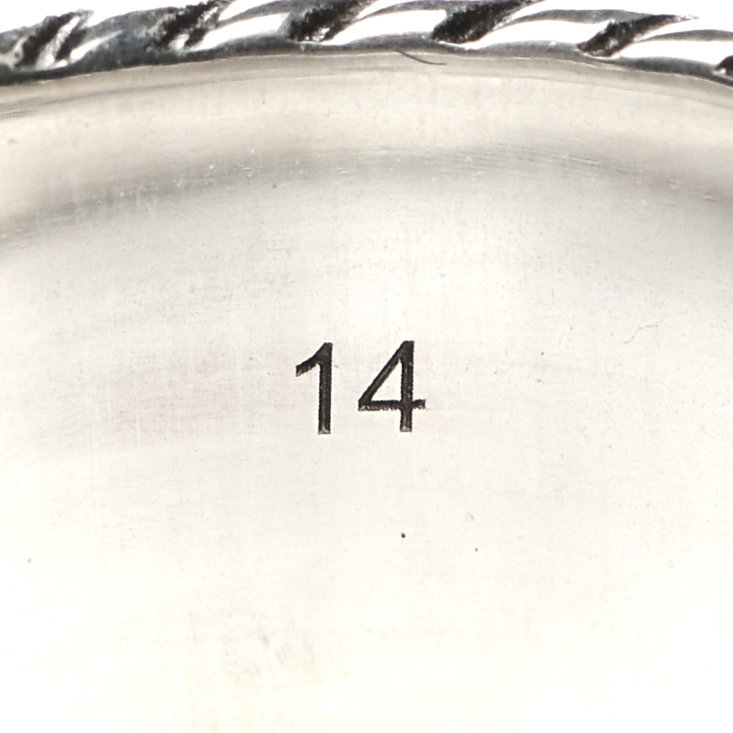 Sterling Silver Torchon GG Band Ring 54 6.75
