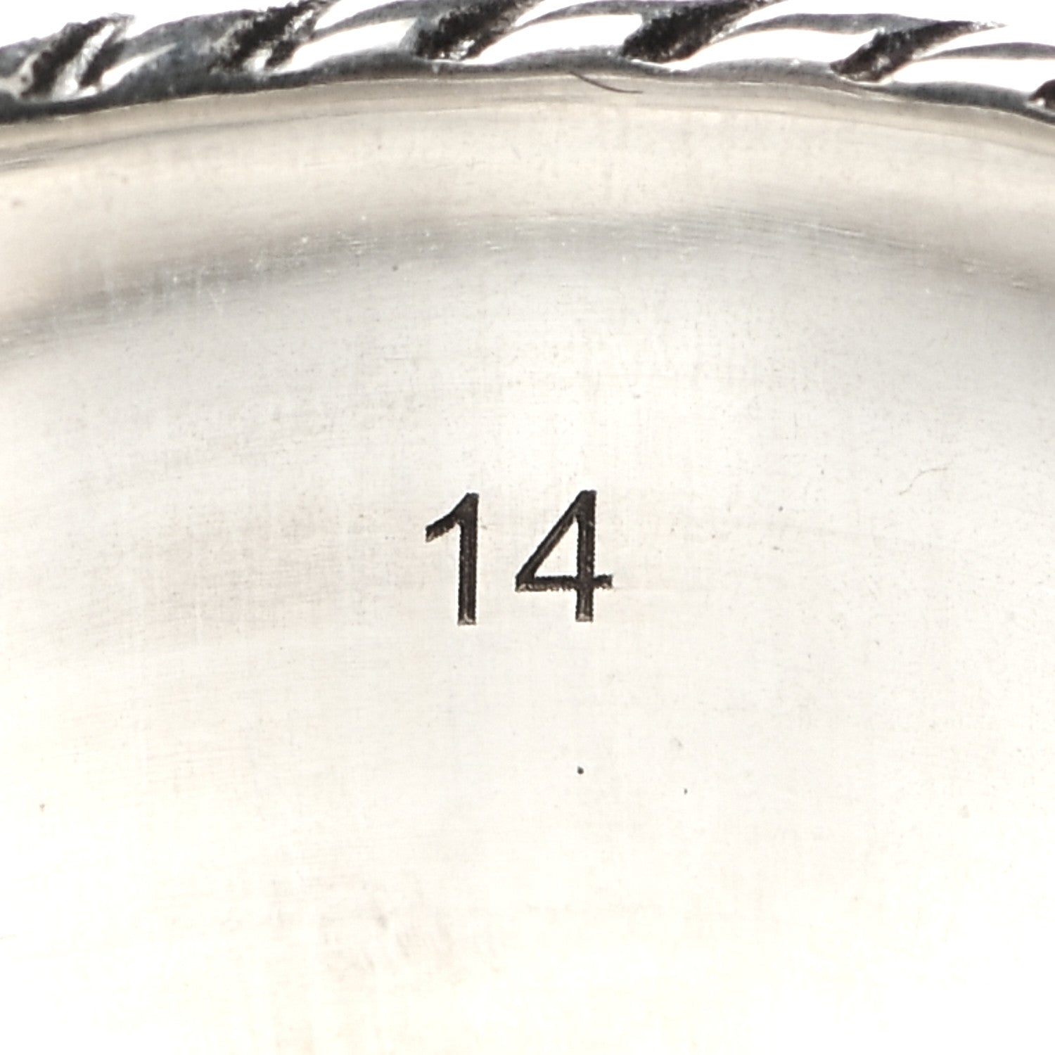Gucci Sterling Silver Torchon GG Band Ring 54 6.75 6 of 7