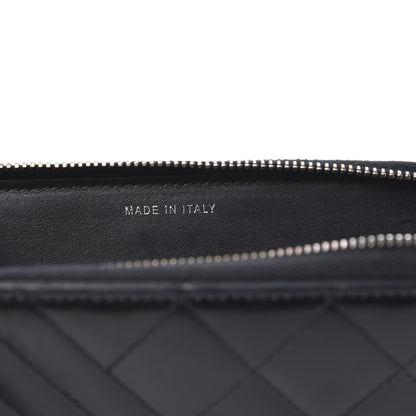 Chanel Glazed Calfskin Quilted Small Coco Boy Zip Around Wallet Black 7 of 9