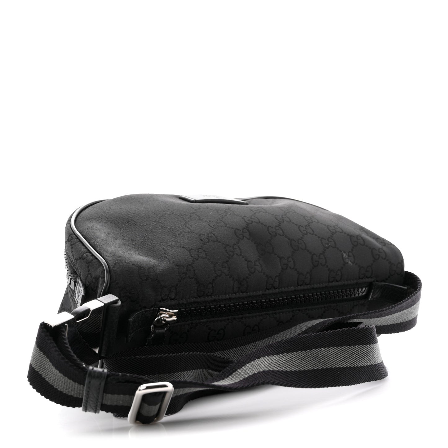 Nylon Monogram Fanny Pack Belt Bag Black