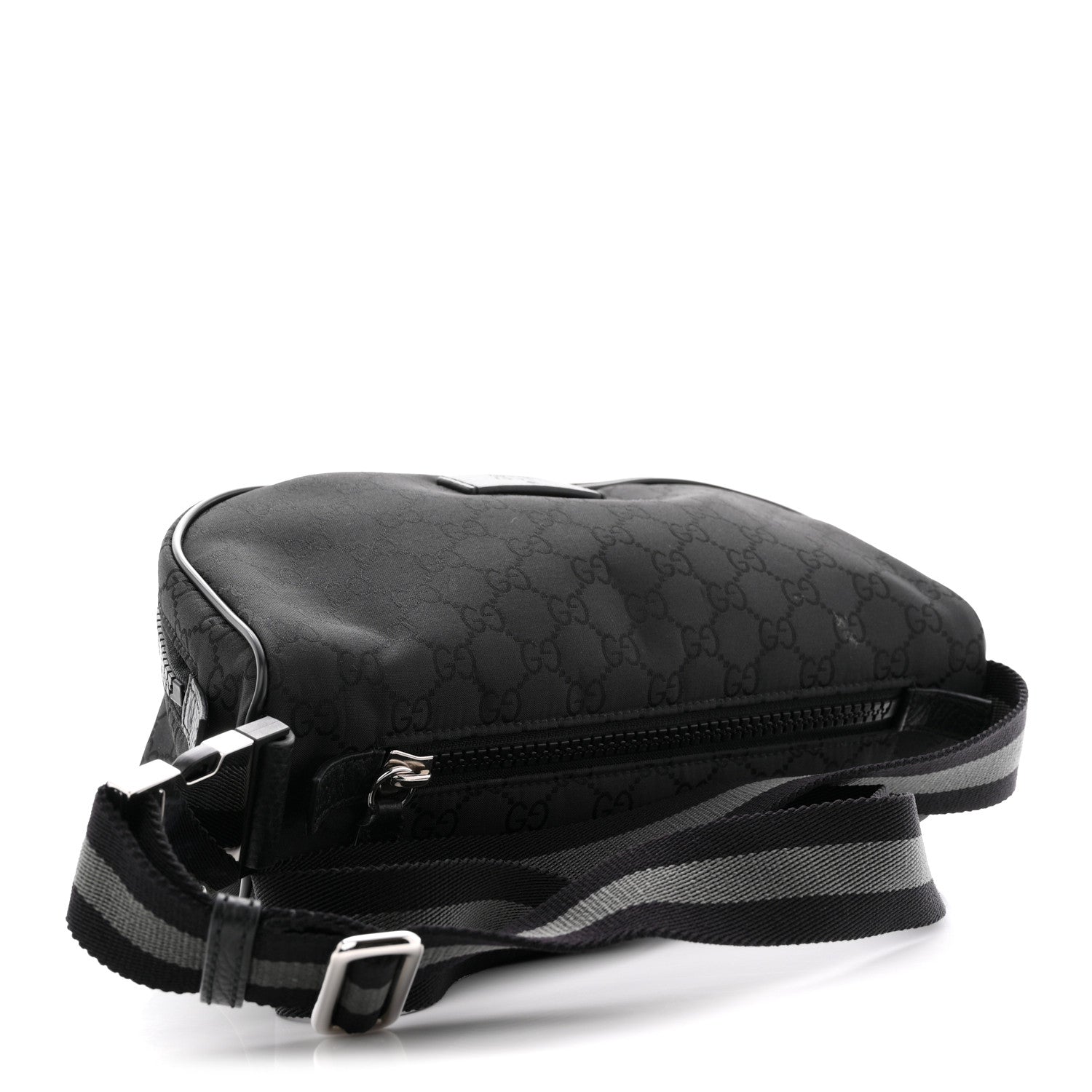 Gucci Nylon Monogram Fanny Pack Belt Bag Black 3 of 11