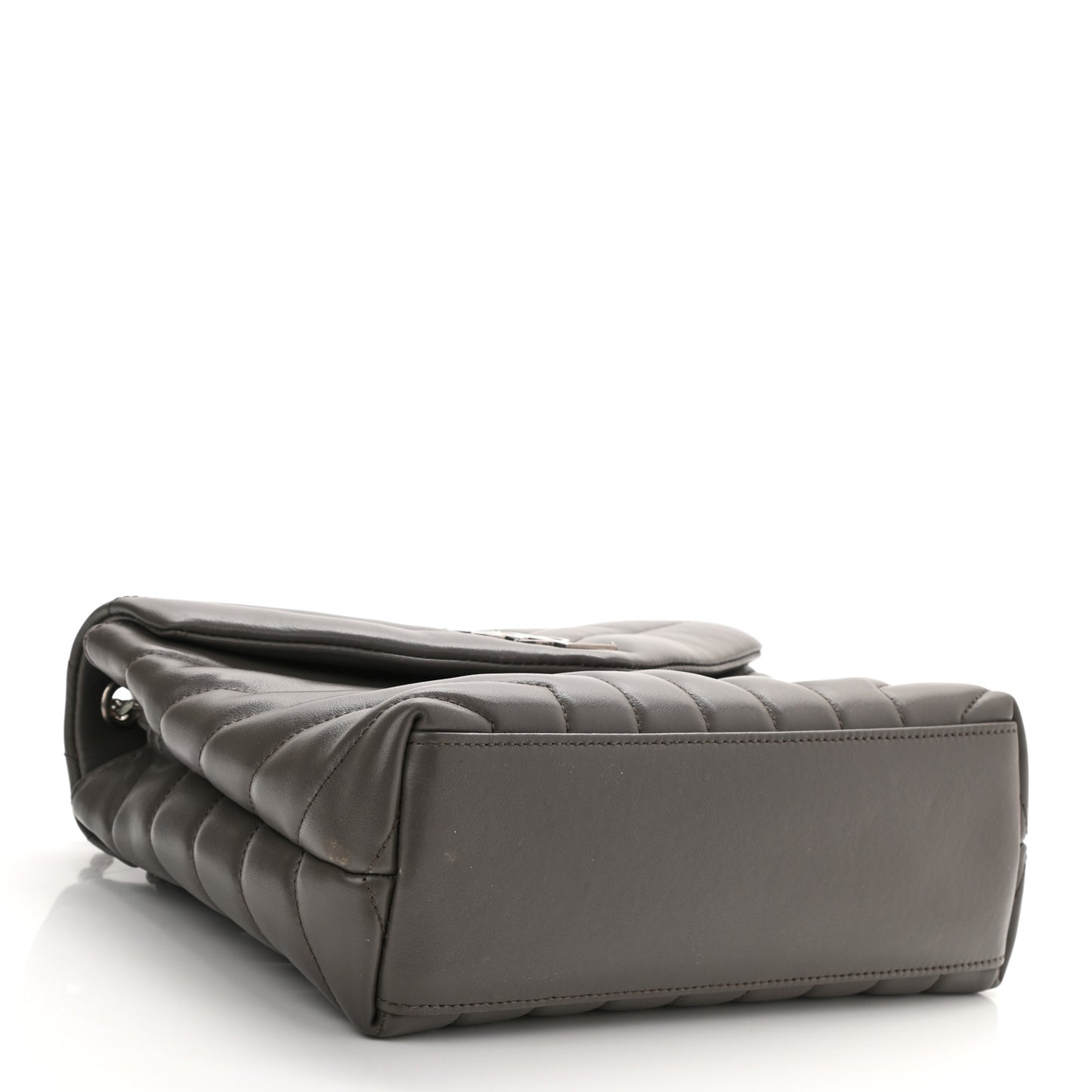Calfskin Y Quilted Monogram Small Loulou Chain Satchel Pebble