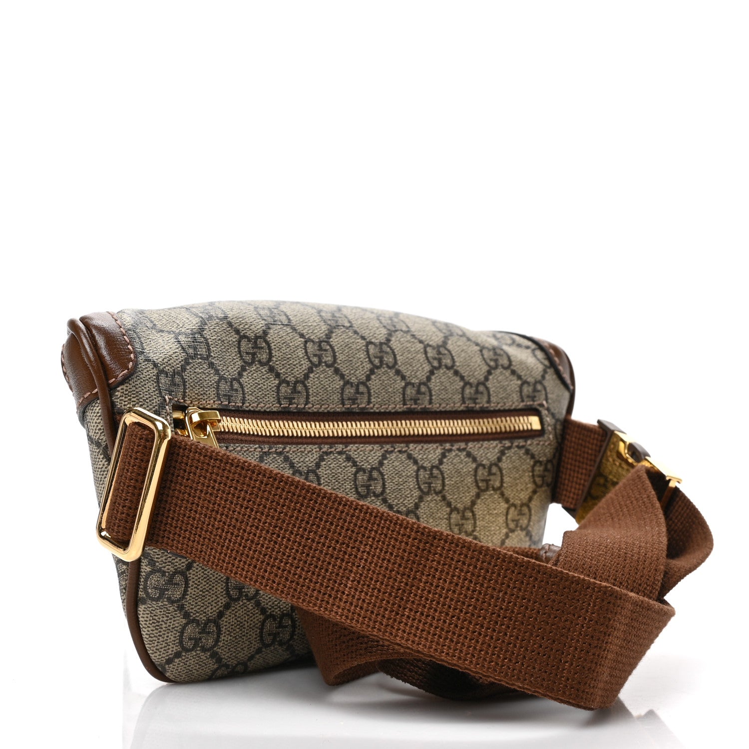 Gucci GG Supreme Monogram Textured Calfskin Retro Interlocking G Belt Bag Beige Ebony Brown Sugar 3 of 8