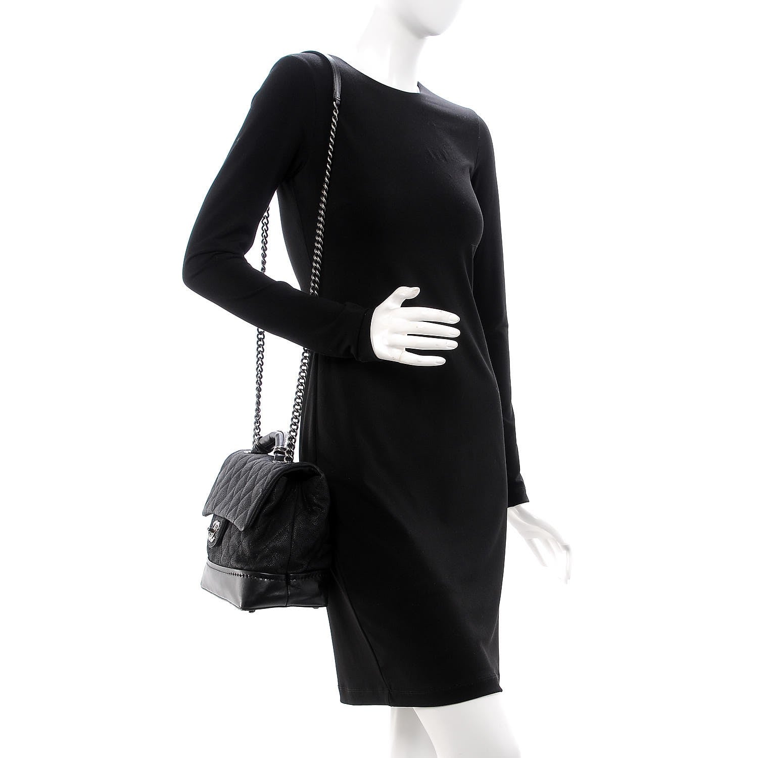Chanel Iridescent Grained Calfskin Jumbo Globe Trotter Flap Black 2 of 7