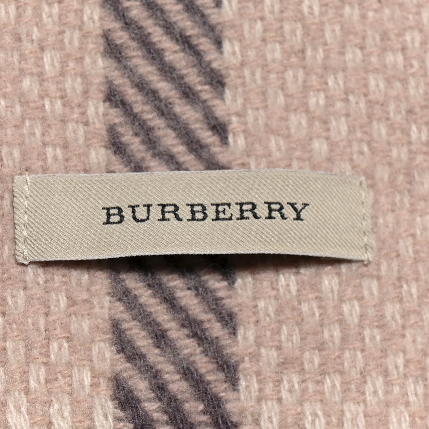 Burberry Cashmere Giant Heritage Check Fringe Scarf Ash Rose 3 of 4