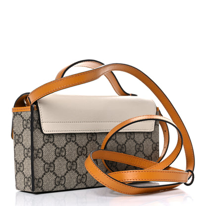 Gucci GG Supreme Monogram New Sakai Calfskin Mini Padlock Top Handle Shoulder Bag Beige Ebony Mystic White Sun Oil 3 of 10