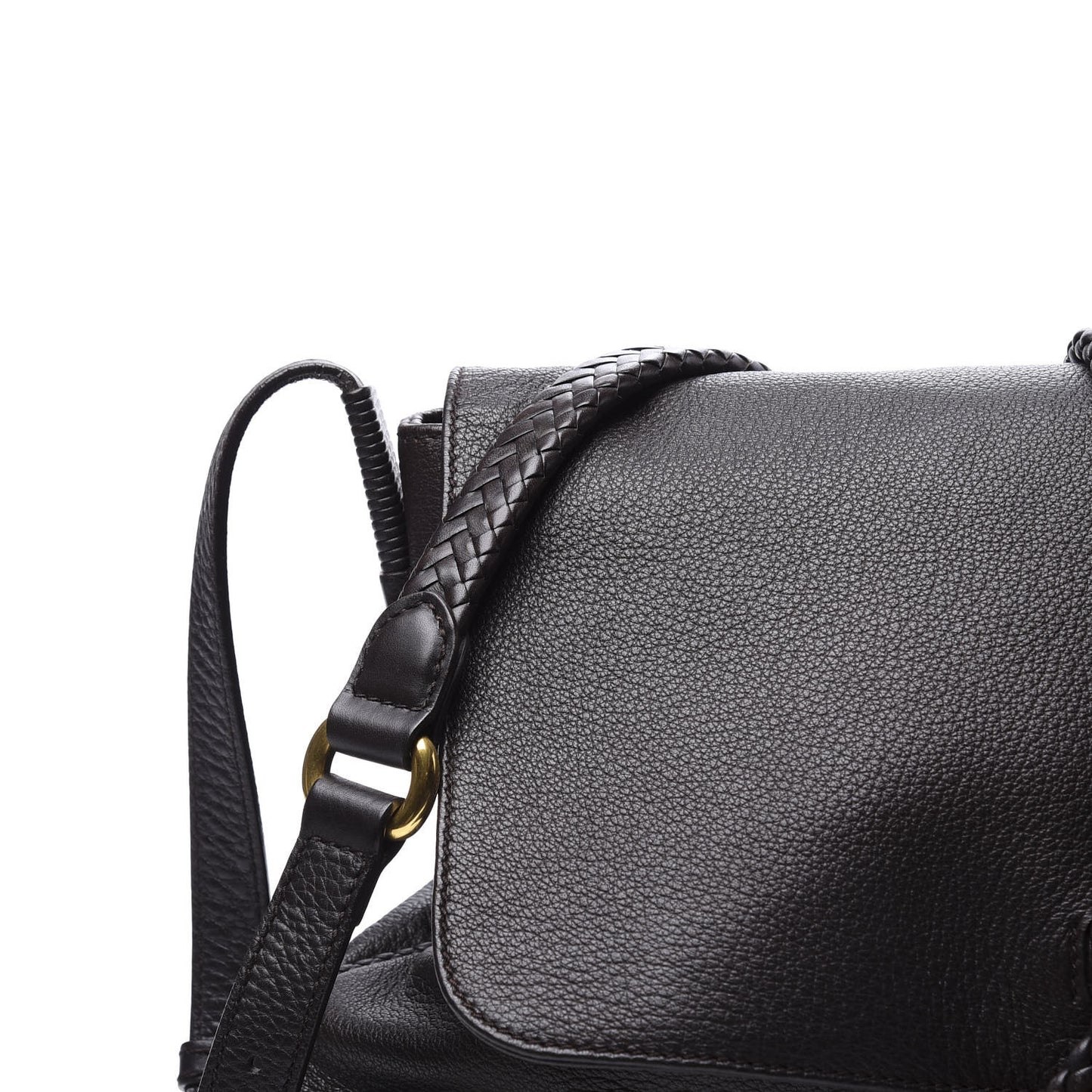 Deerskin Hip Bamboo Messenger Bag Dark Cocoa