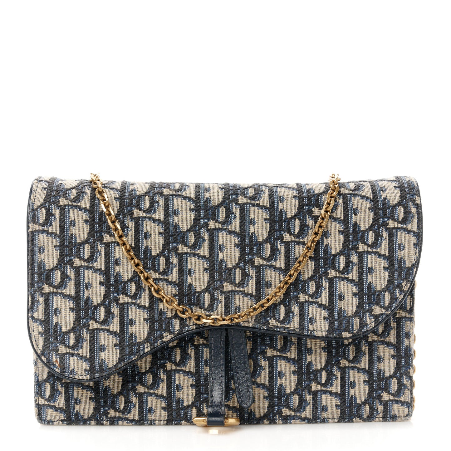 Oblique Saddle Chain Pouch Blue